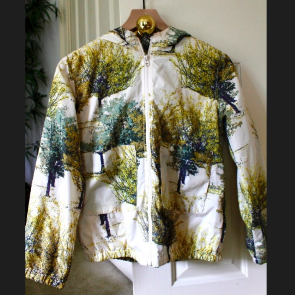 Gap Kids Forest Print Windbreaker Jacket Size XL